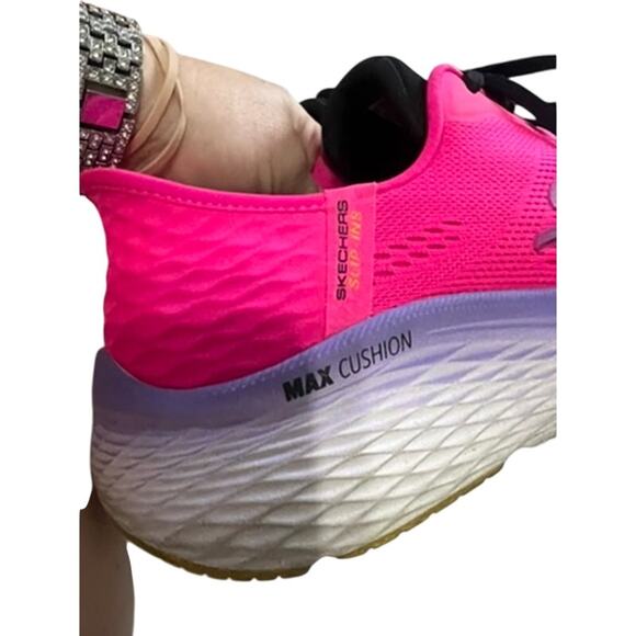 PINK Raspberry Sketchers Go RunMax cushion Elite 2.0 Slip on running shoes sz 10 - Picture 7 of 8